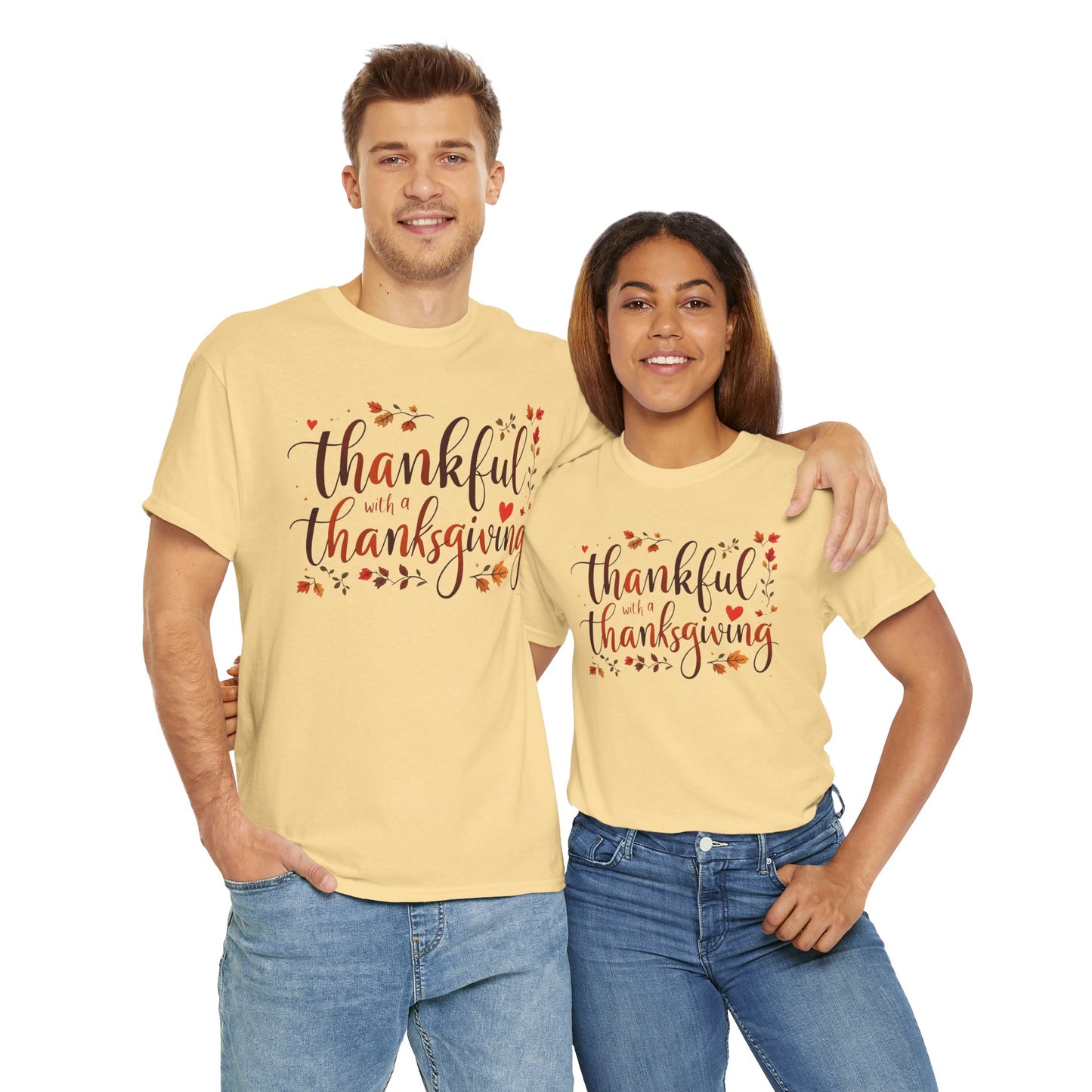 Thankful for Thanksgiving T-Shirt, Grateful Fall Season Tee, Autumn Harvest Shirt, Giving Thanks Apparel, Family Holiday Clothes