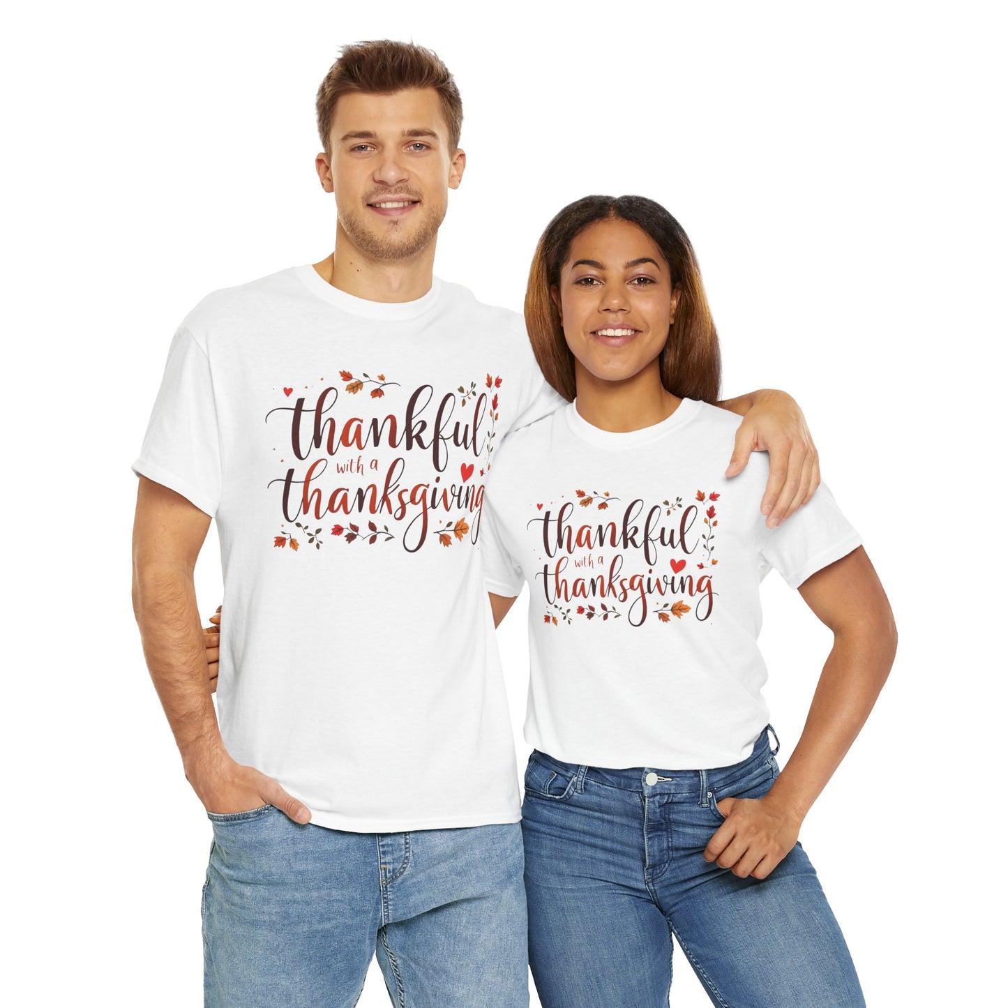 Thankful for Thanksgiving T-Shirt, Grateful Fall Season Tee, Autumn Harvest Shirt, Giving Thanks Apparel, Family Holiday Clothes