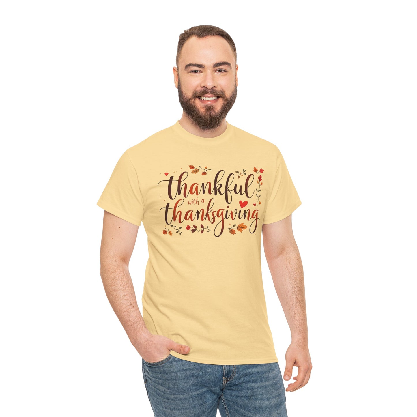 Thankful for Thanksgiving T-Shirt, Grateful Fall Season Tee, Autumn Harvest Shirt, Giving Thanks Apparel, Family Holiday Clothes