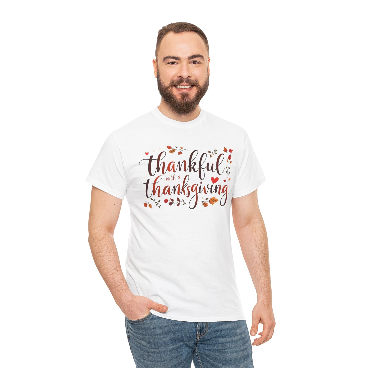 Thankful for Thanksgiving T-Shirt, Grateful Fall Season Tee, Autumn Harvest Shirt, Giving Thanks Apparel, Family Holiday Clothes